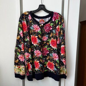 Johnny Was Sweatshirt * Bright Florals * Size XXL *